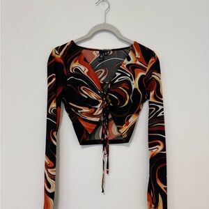 Windsor Multicolor Swirl Crop Top